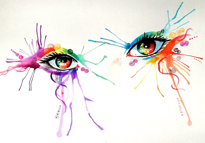 Rainbow Eyes Drawing Images