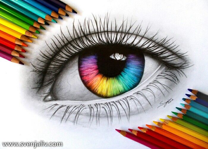Rainbow Eyes Drawing Pics
