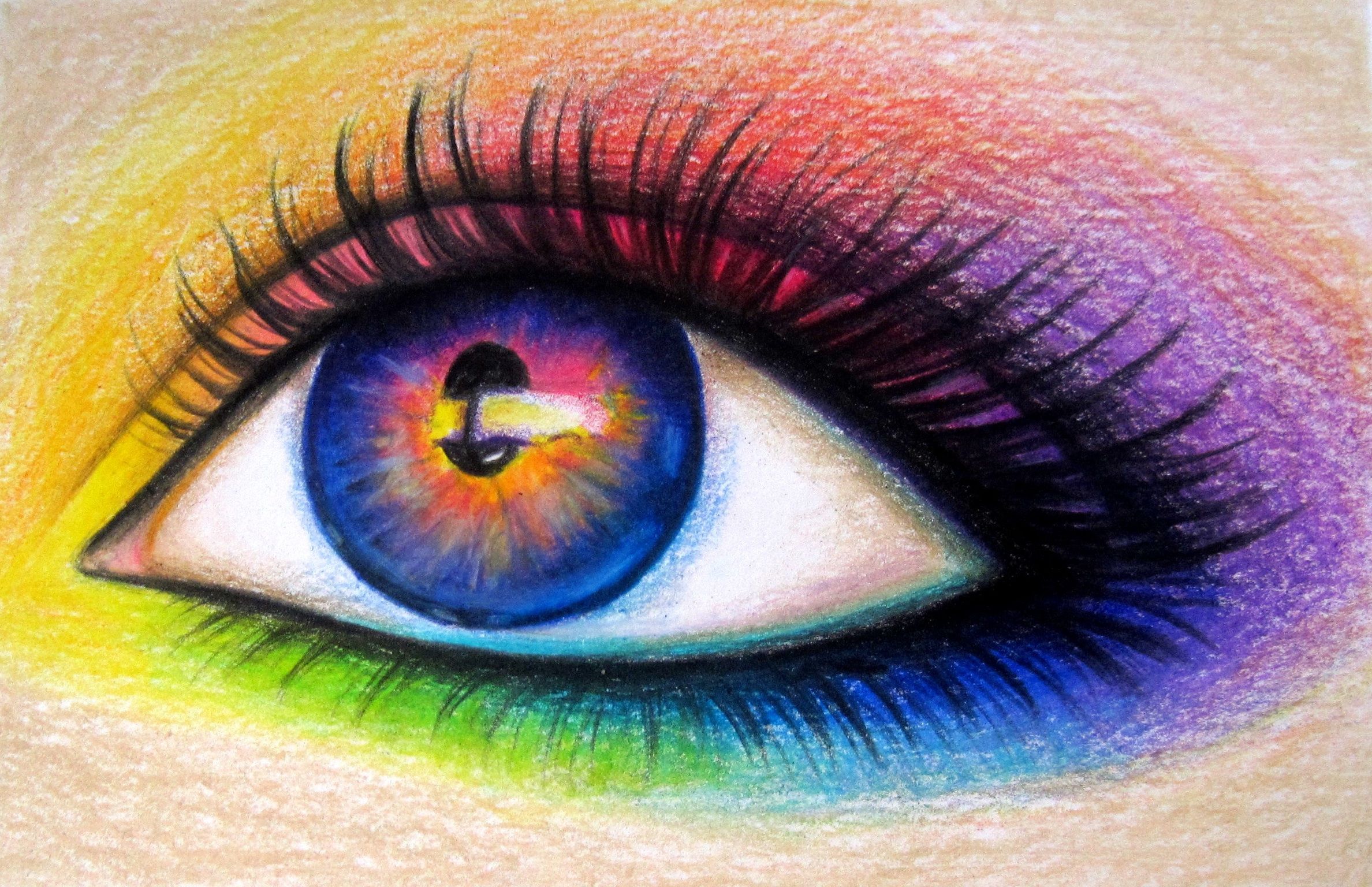 Rainbow Eyes Drawing Realistic