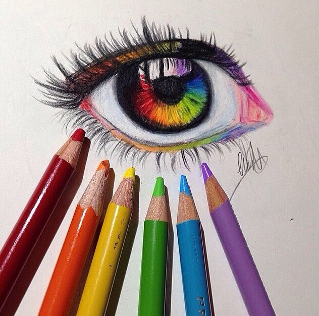 Rainbow Eyes Drawing Sketch