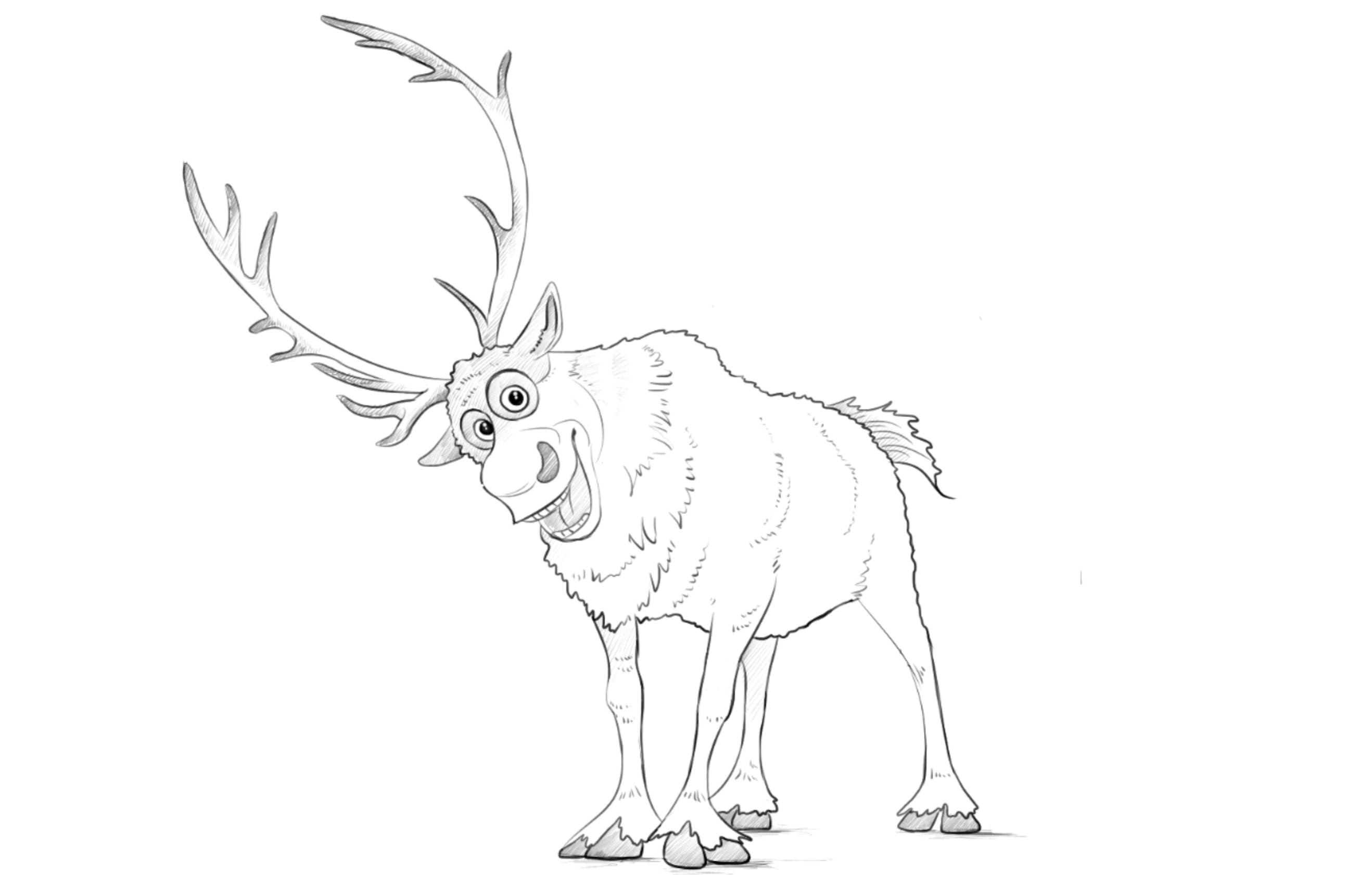 Reindeer Sven Frozen Drawing Sketch