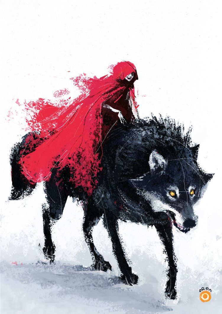 Riding Hood And The Wolf Drawing Photo