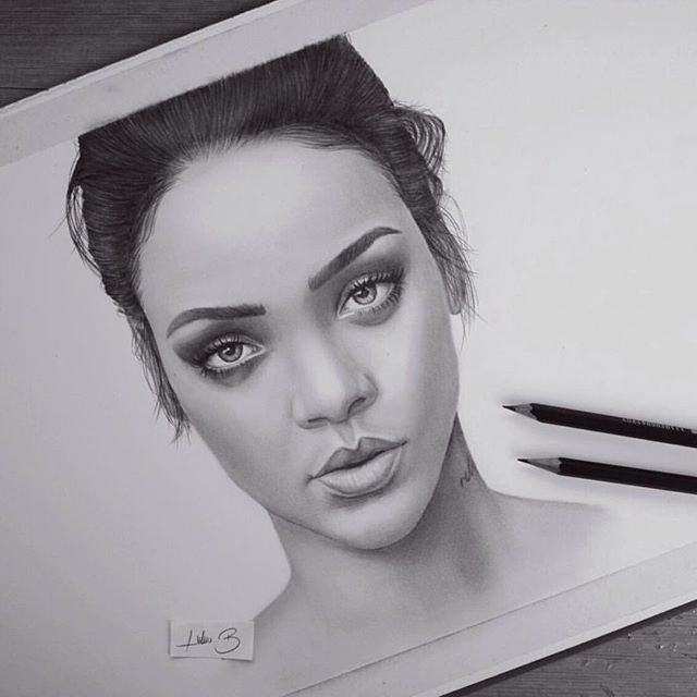 Rihanna Drawing Beautiful Image