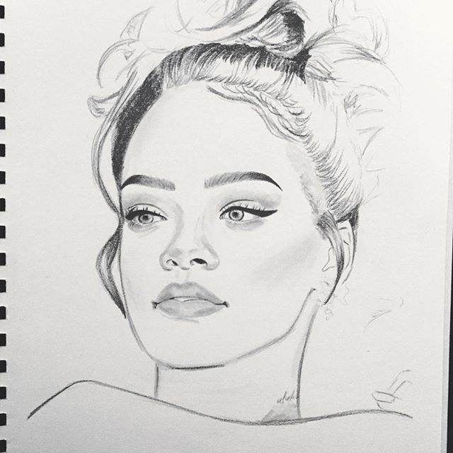 Rihanna Drawing High-Quality
