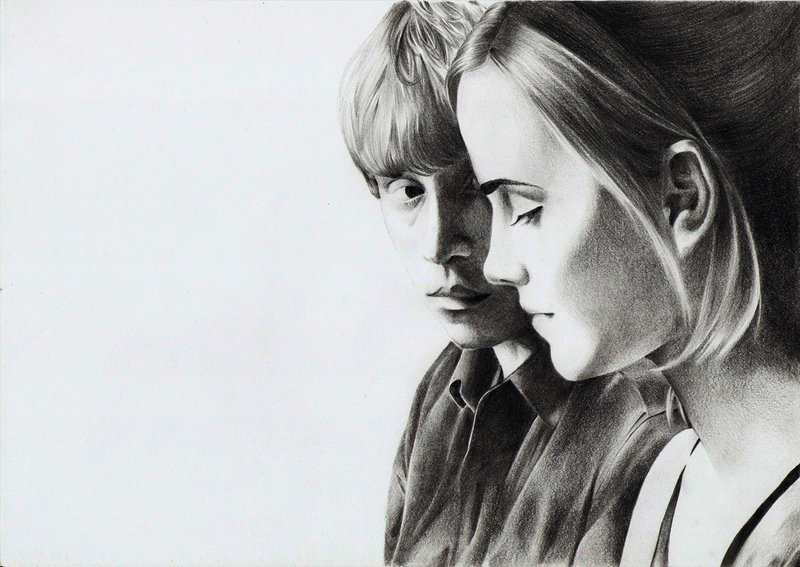 Ron And Hermione Drawing Art