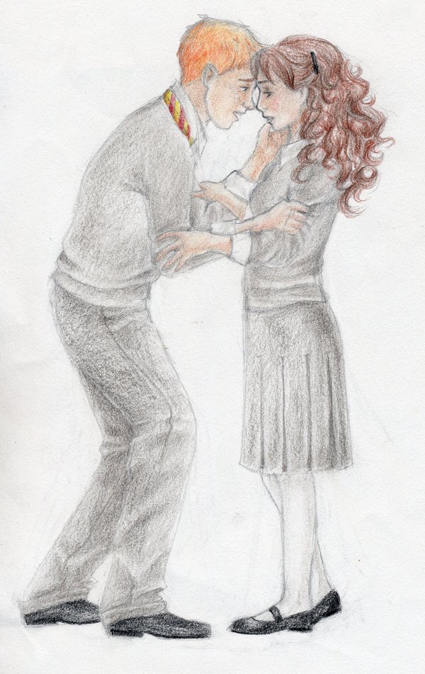 Ron And Hermione Drawing Sketch