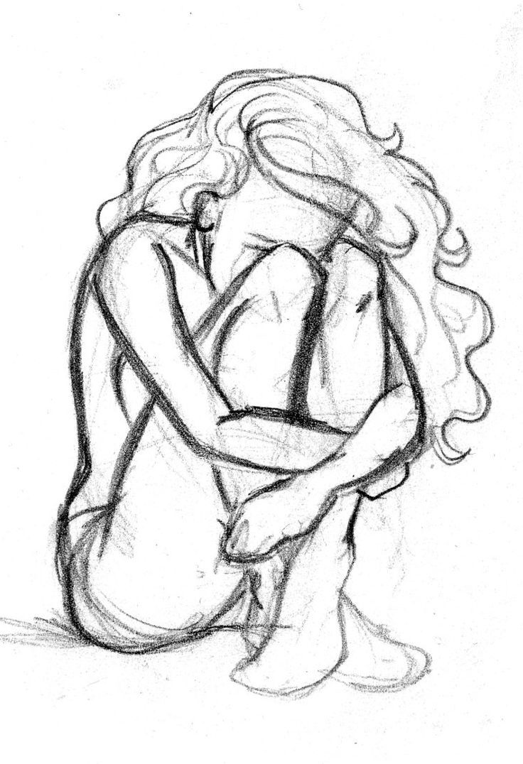 Sad Boy And Girl Drawing Sketch