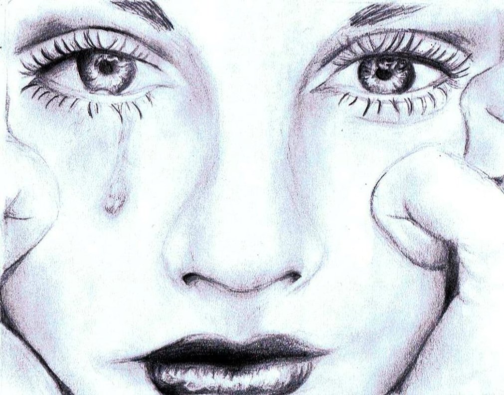 Sad Girl Face Drawing Beautiful Image