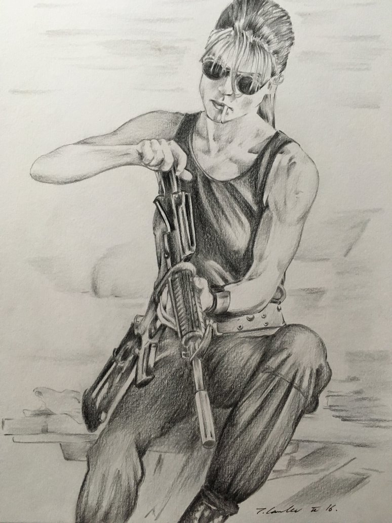 Sarah Connor Drawing High-Quality