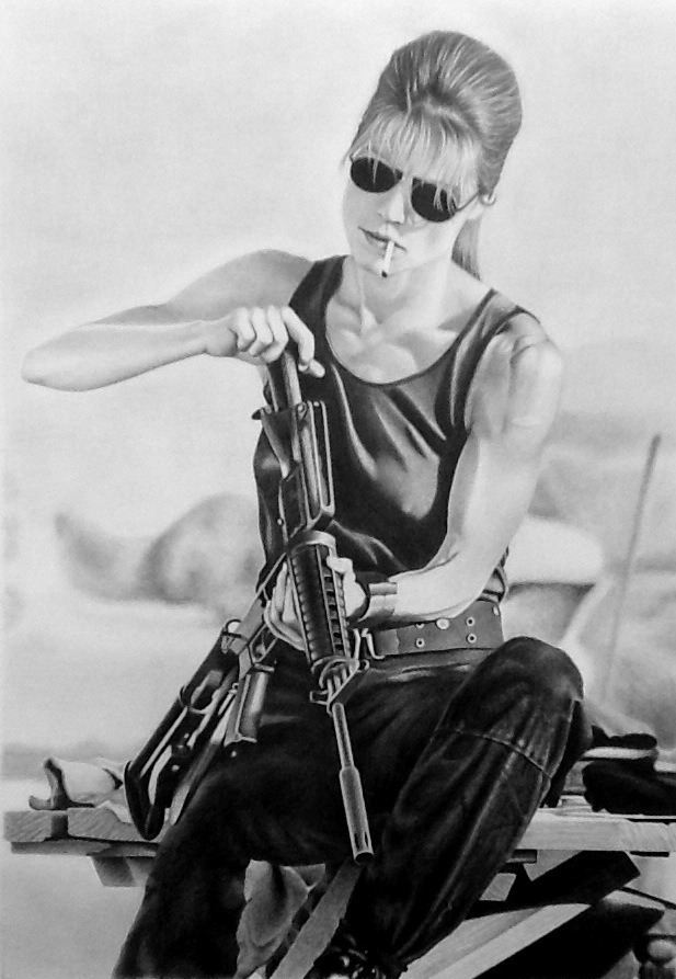 Sarah Connor Drawing Realistic