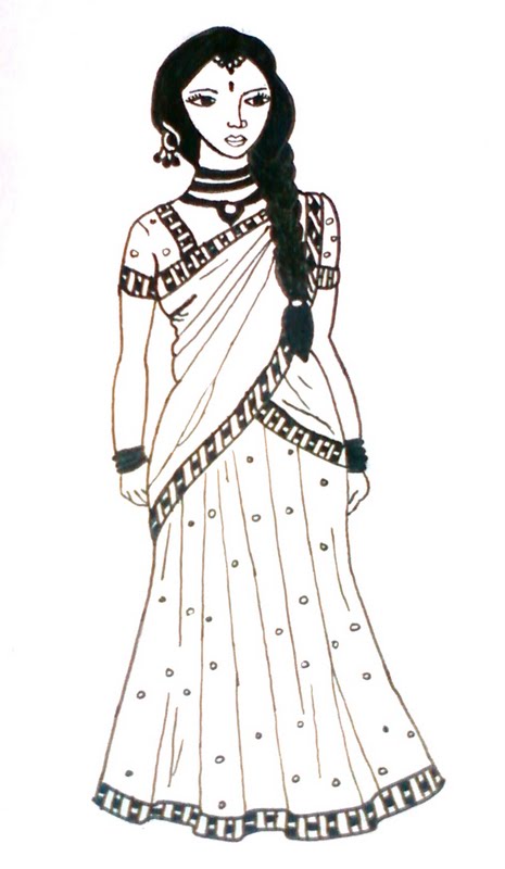 Sketch Of Lady In Saree Factory Sale - www.editorial.gr 1691400600