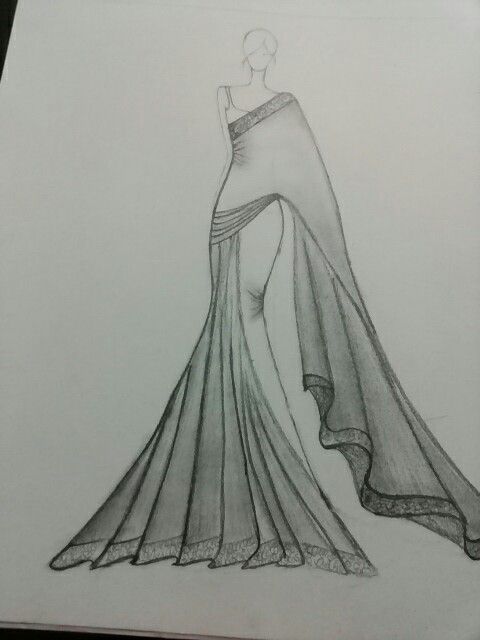 Saree Drawing Image