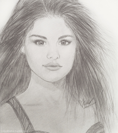 Beautiful Pencil Sketch Of Selena Gomez  DesiPainterscom