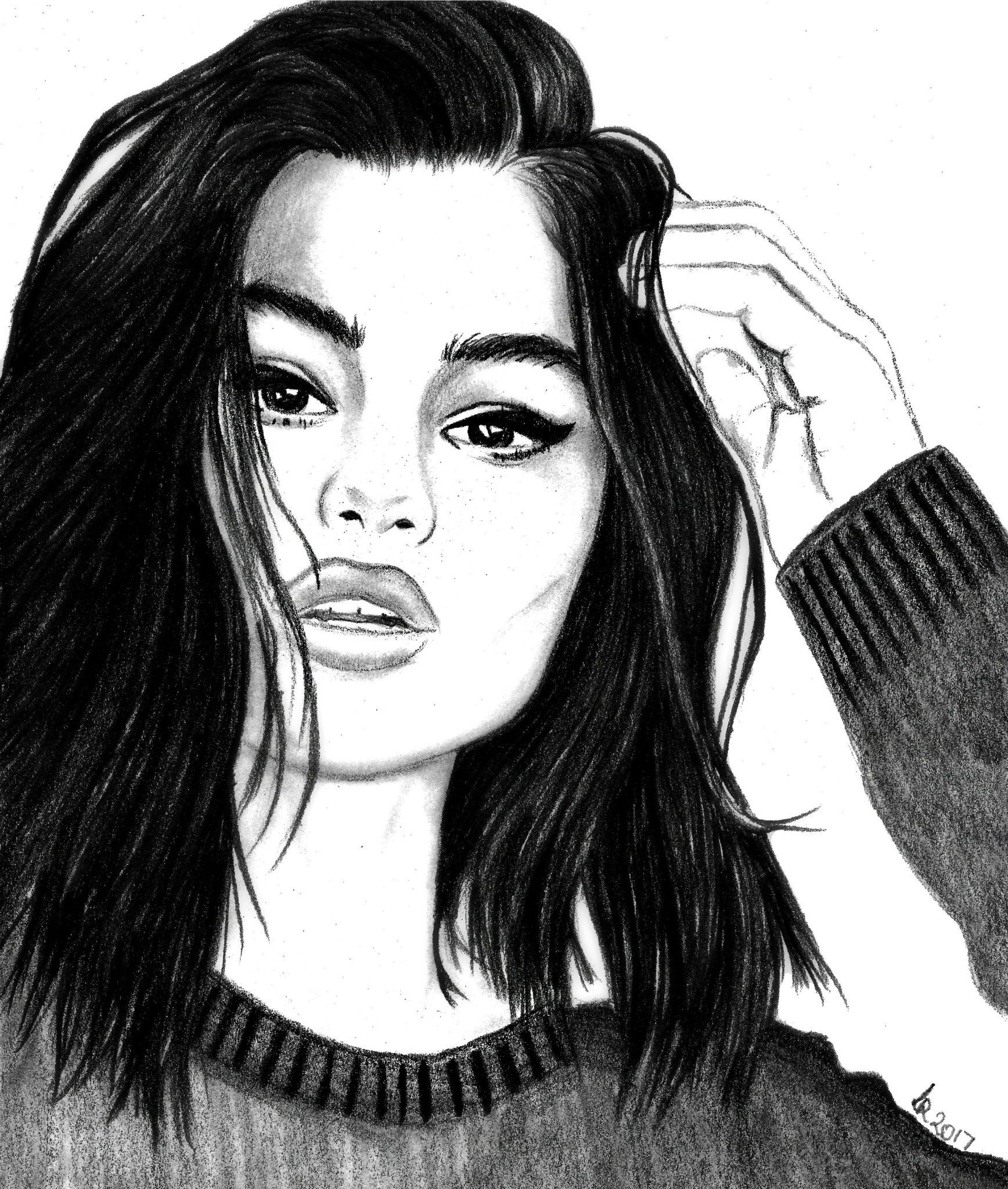 Selena Gomez Drawing Pic