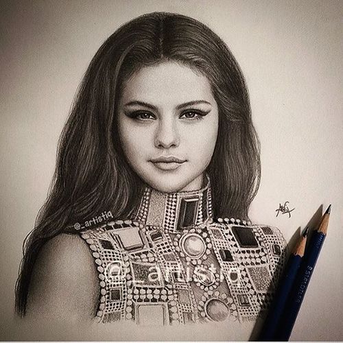 Selena Gomez Drawing Realistic