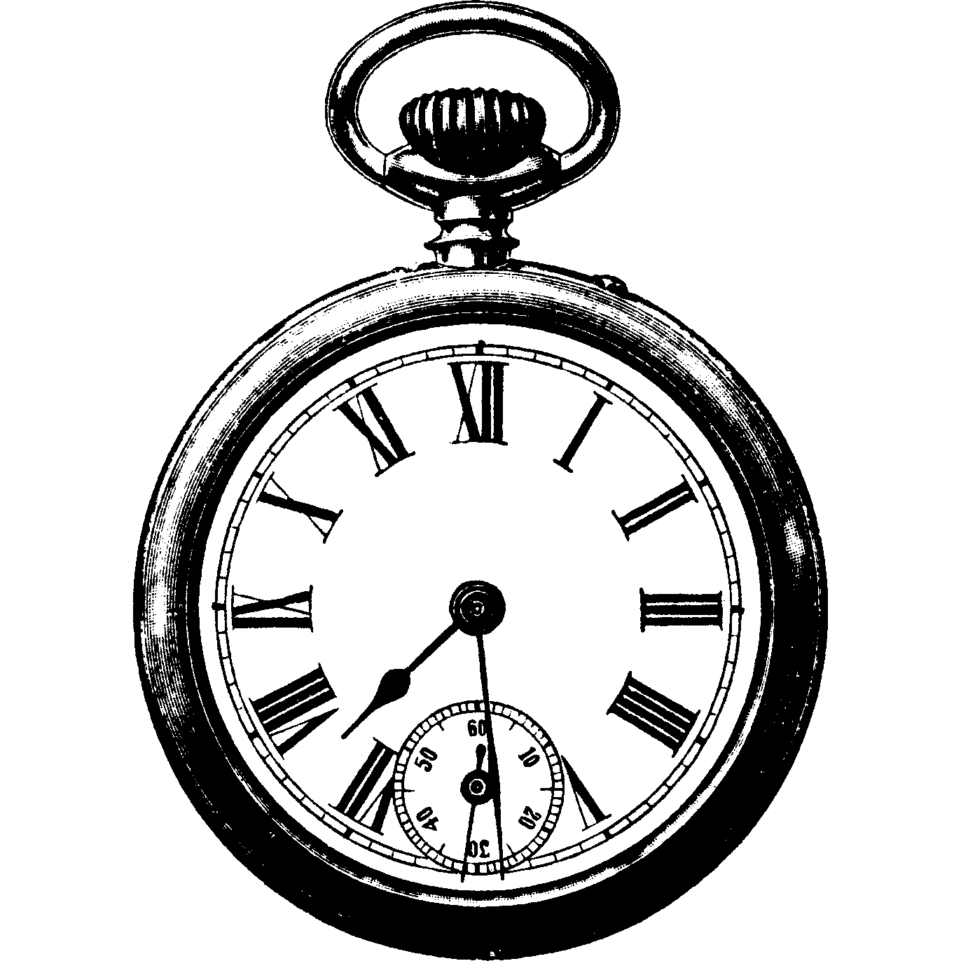 Simple Pocket Watch Drawing Beautiful Image