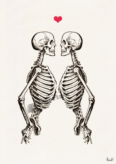 Skeleton Lovers Drawing Beautiful Art