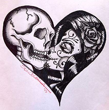 Skeleton Lovers Drawing Photo