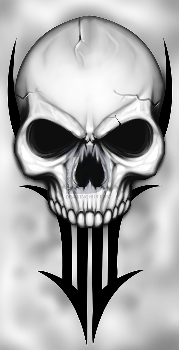 Skull Head Drawing Realistic