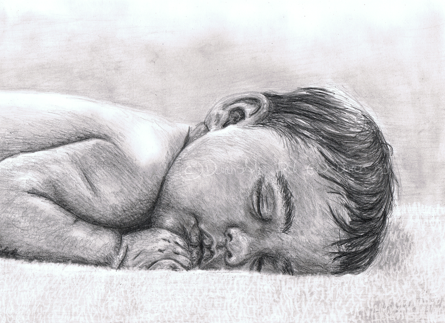 Sleeping Baby Drawing Art