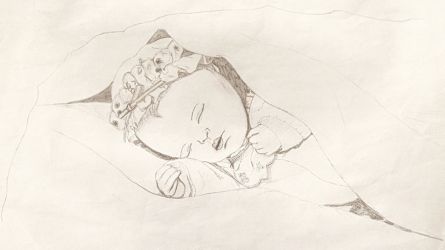 Sleeping Baby Drawing Beautiful Image