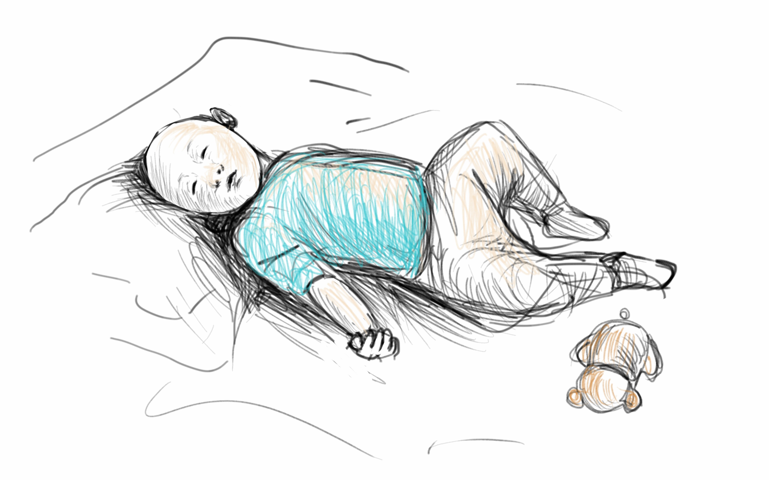 Sleeping Baby Drawing Pic