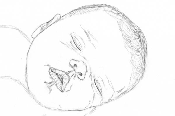 Hand Drawn Sketch Sleeping Newborn Baby Stock Illustration 2001749501   Shutterstock