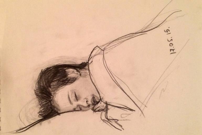 Sleeping Boy Drawing Image