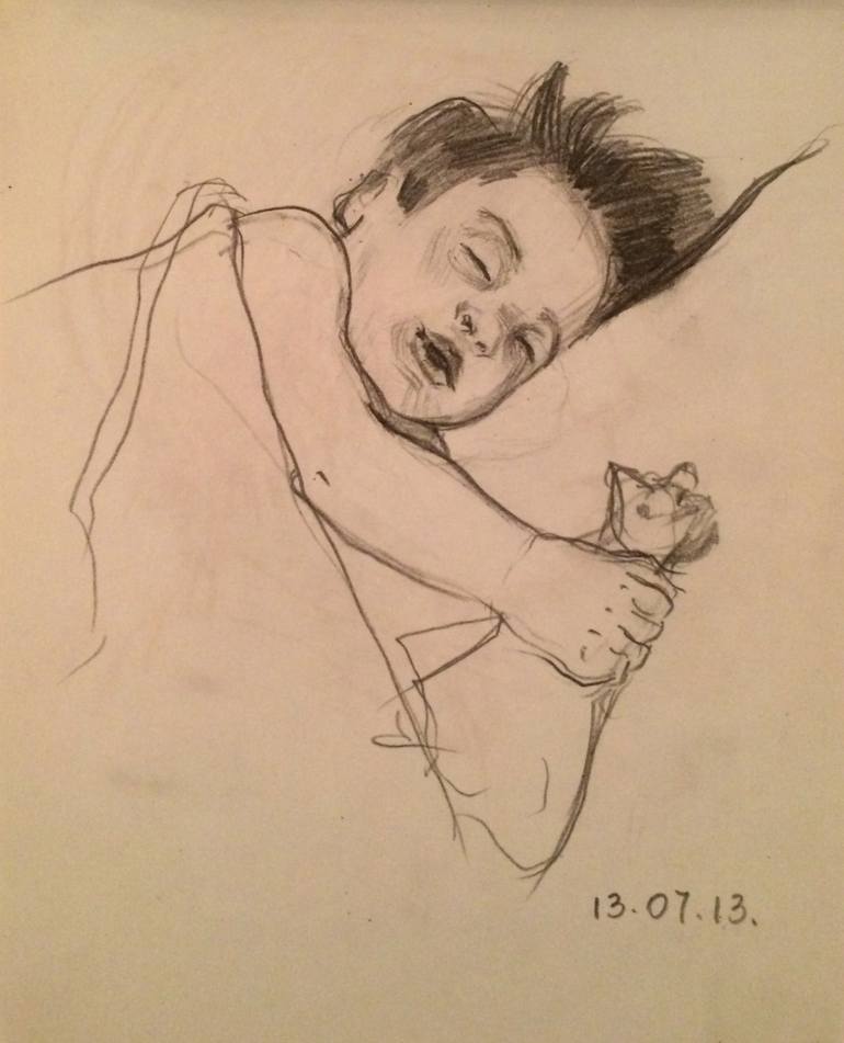 Sleeping Boy Drawing Photo