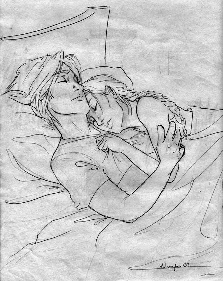 Sleeping Couple Drawing Beautiful Image