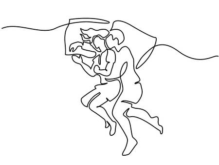 Sleeping Couple Drawing Photo