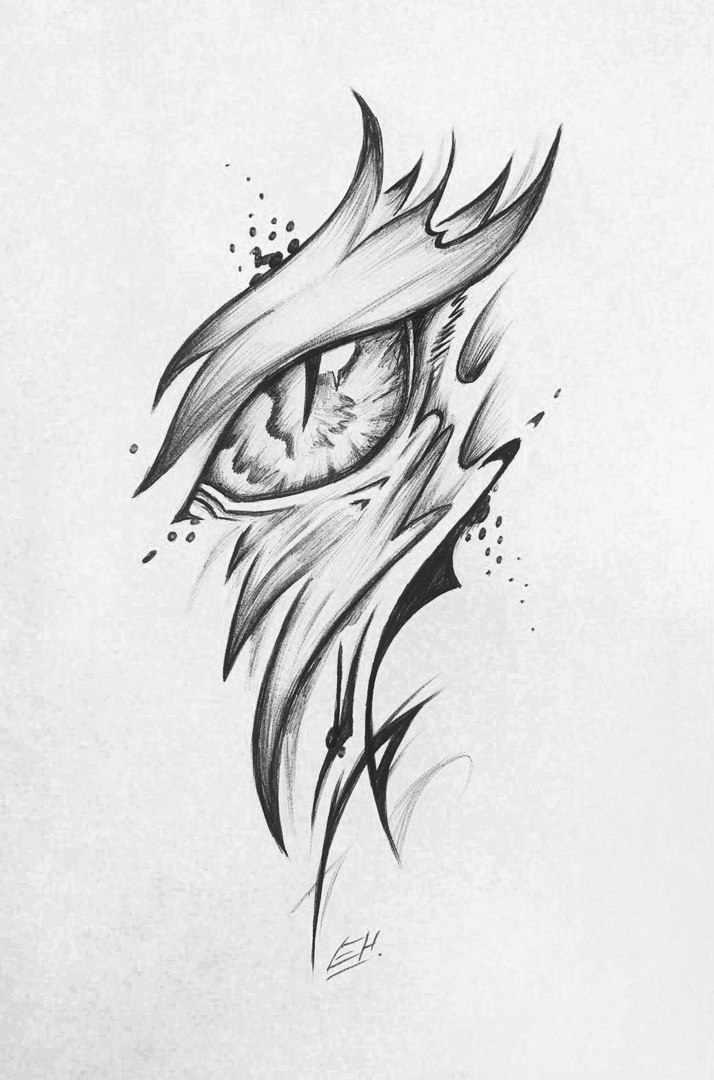 Smaug Dragon Eyes Drawing Sketch