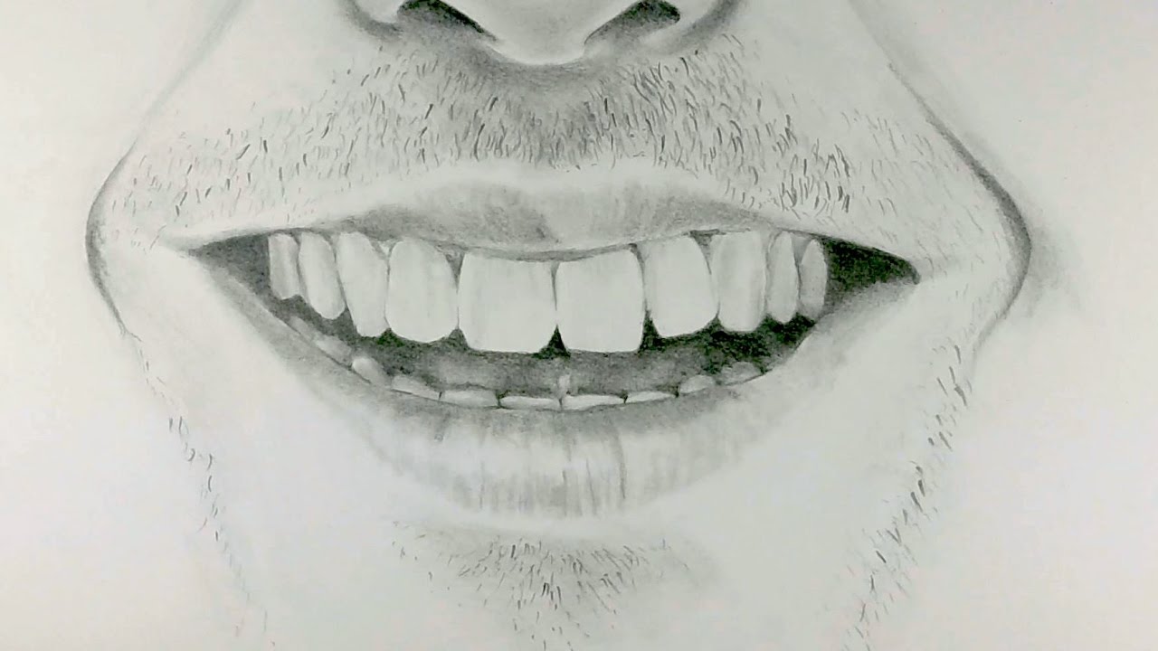Smiling Lips Drawing Art