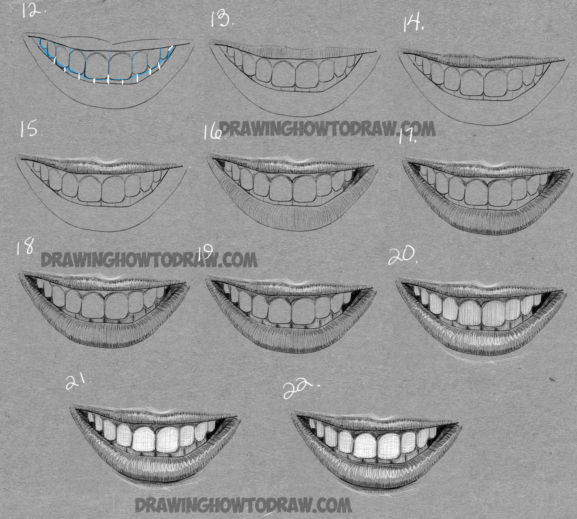 Smile and mouth drawing collection Royalty Free Vector Image