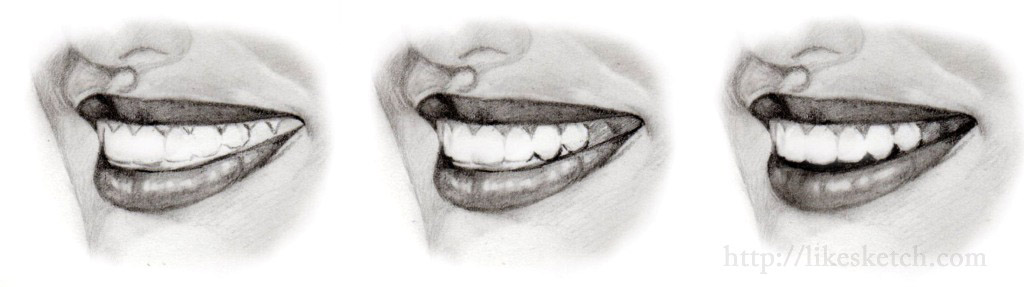 Smiling Lips Drawing Sketch