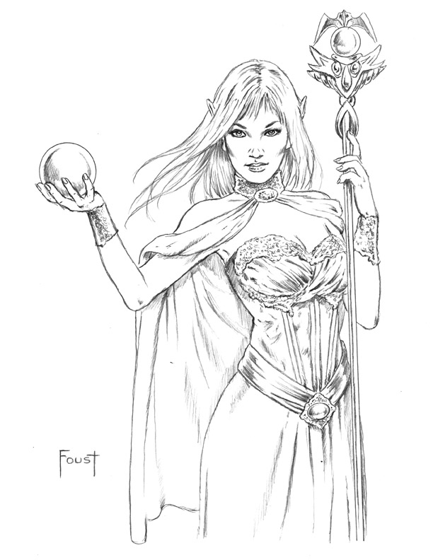 Sorceress Drawing Sketch