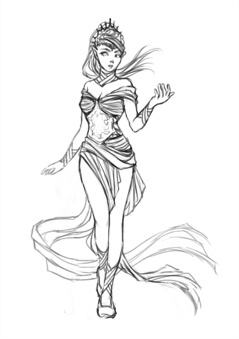 Sorceress Drawing