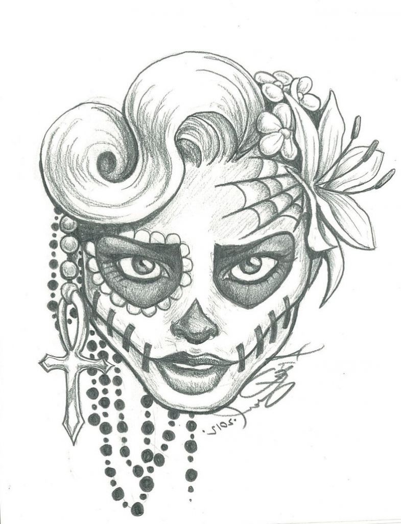 Sugar Skull Drawing Image