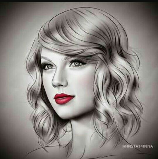 Taylor Swift Drawing Sketch