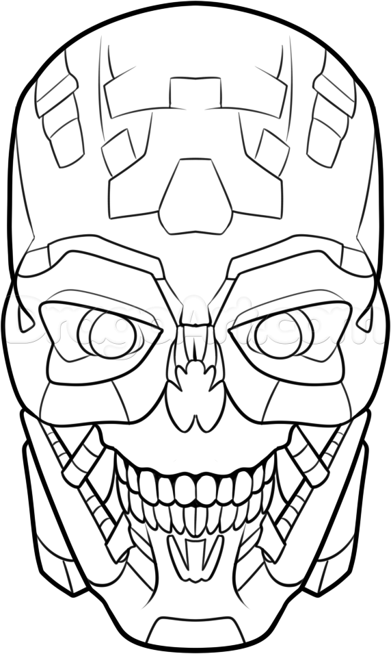 Terminator Robot Drawing Image