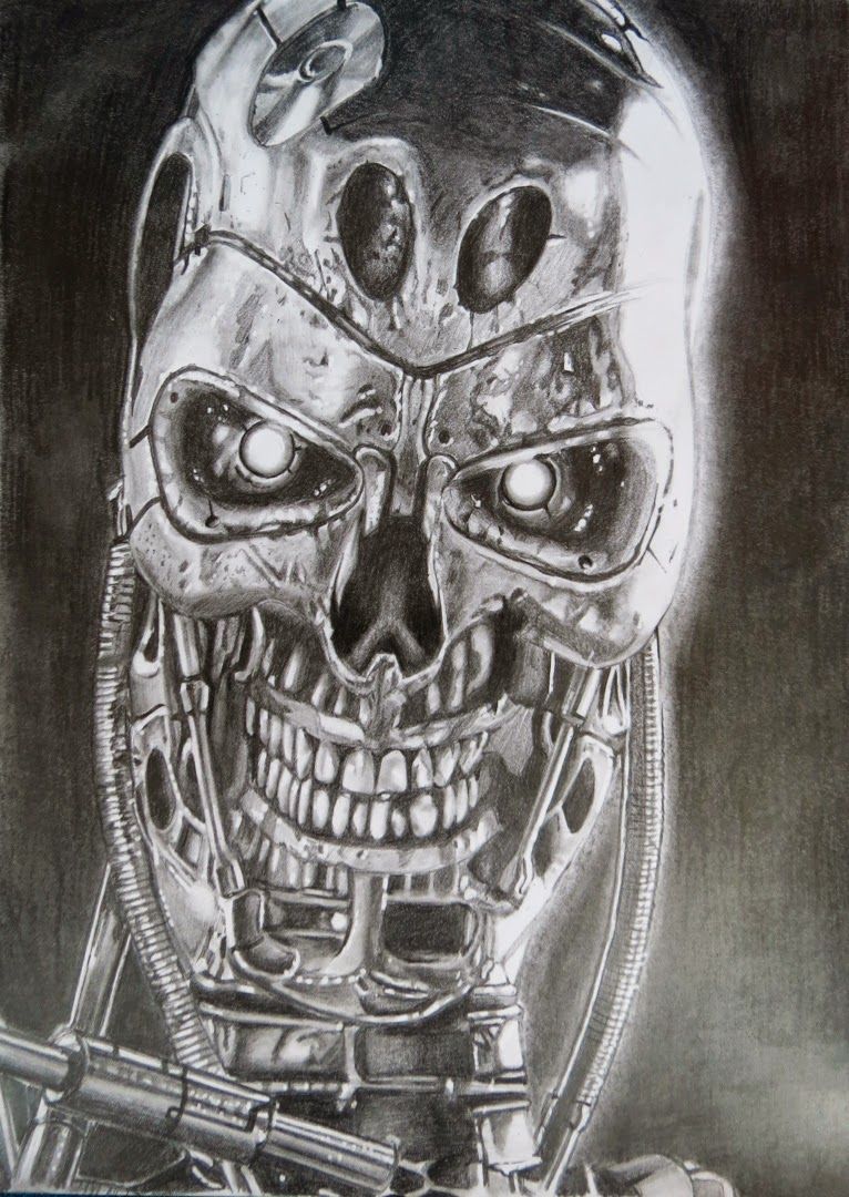 Terminator Robot Drawing Pics
