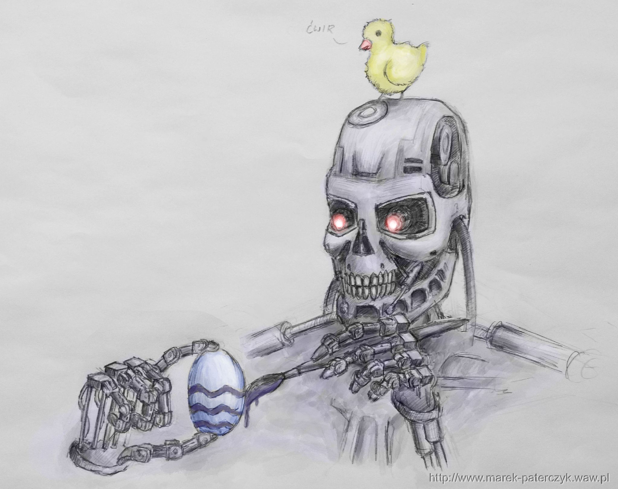 Terminator Robot Drawing Picture