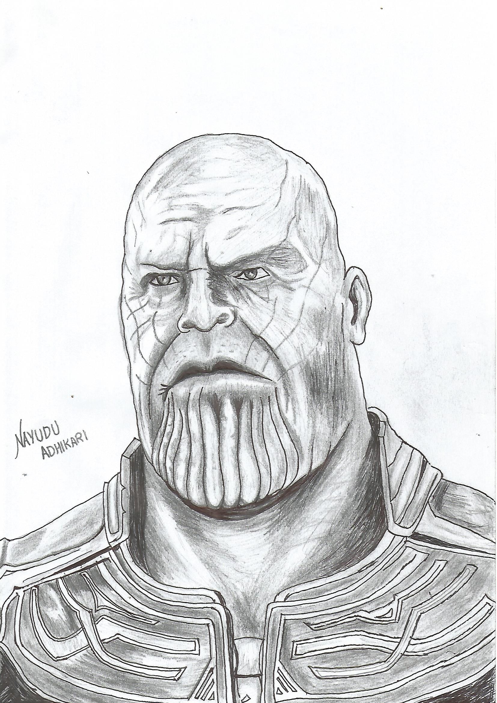 Buy Thanos Drawing Fine Art Print MARVEL the Avengers Online in India  Etsy