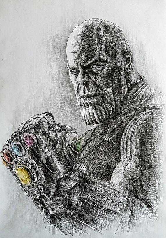 Thanos Drawing Pic