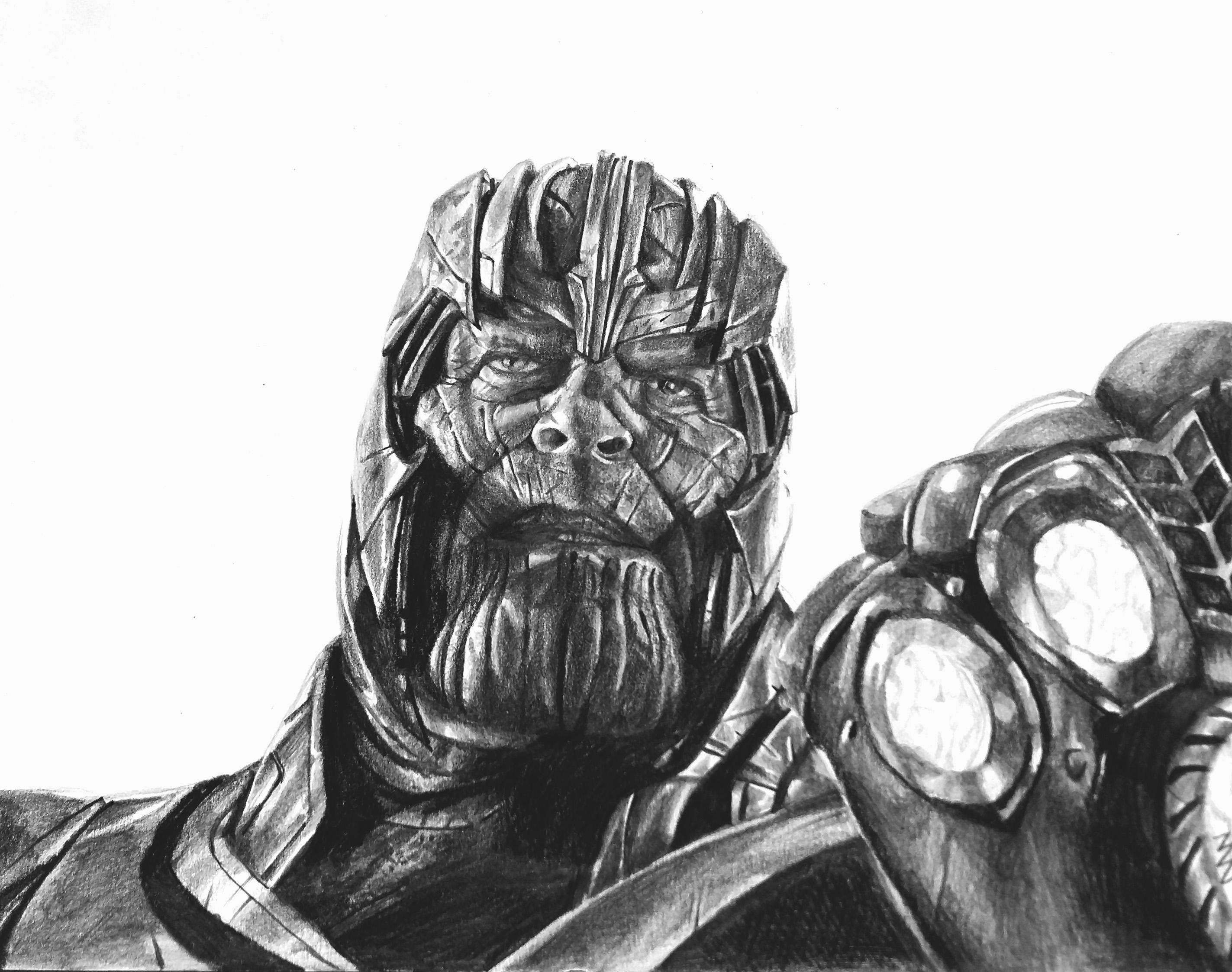 Thanos Drawing Sketch