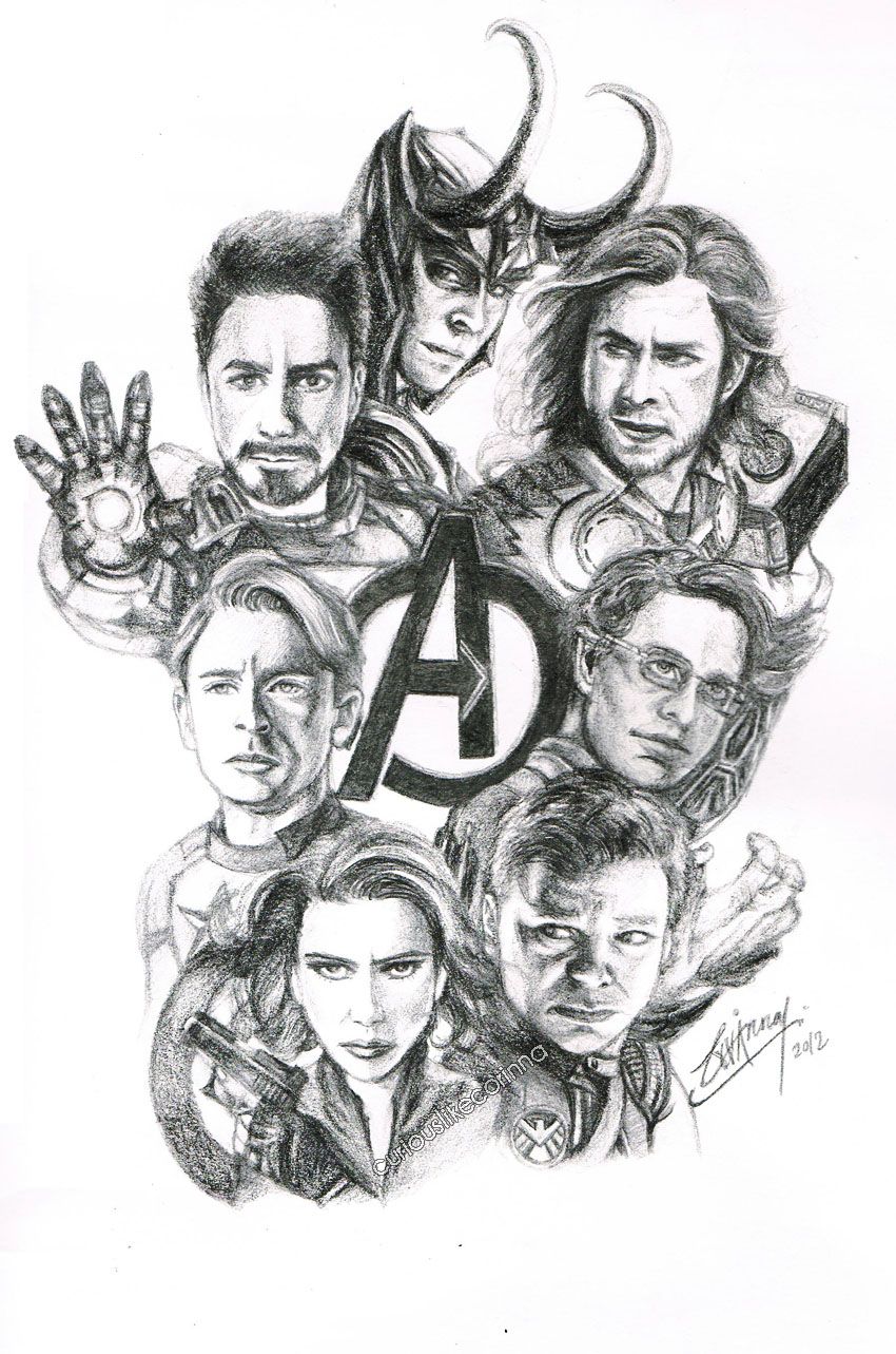 Sketch Avengers Cartoon Drawing 