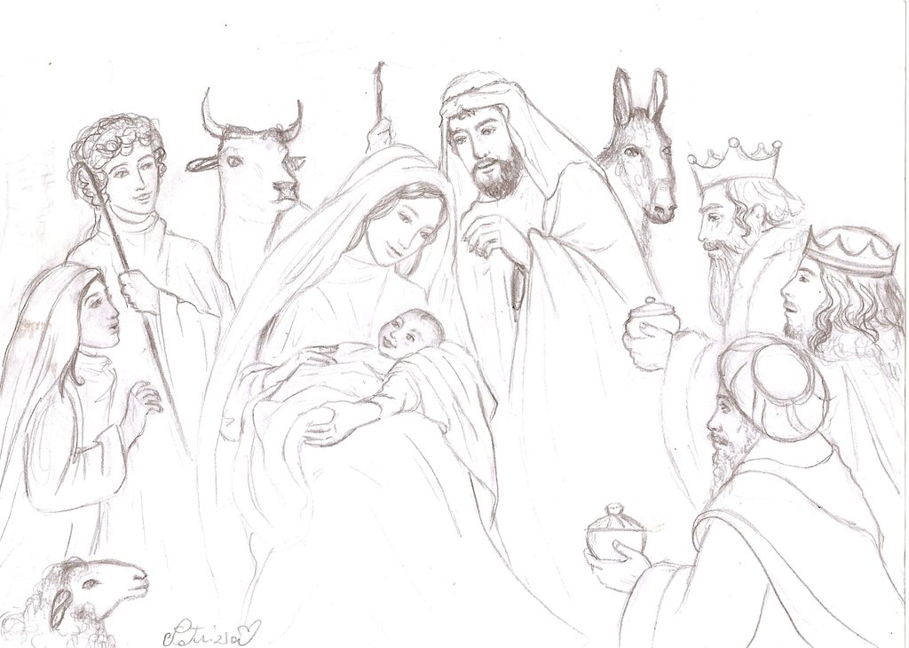 The Nativity Art Drawing
