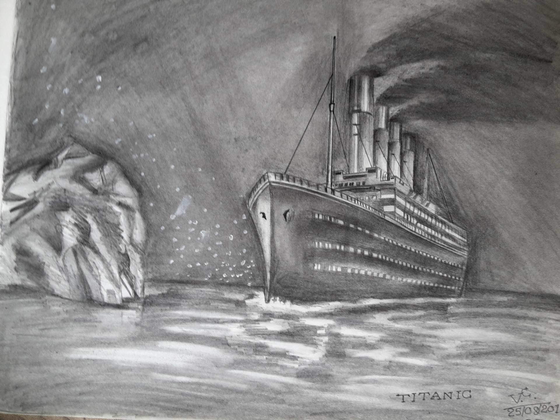 Sketch of Titanic Sinking