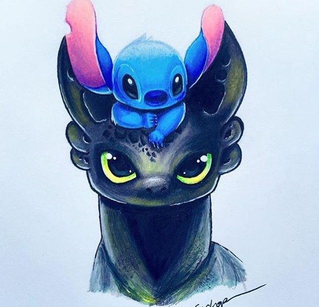 Toothless Stitch Drawing Image
