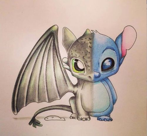 Toothless Stitch Drawing Pics